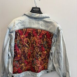 Free People Paisley Quilted Denim Jacket size M/L